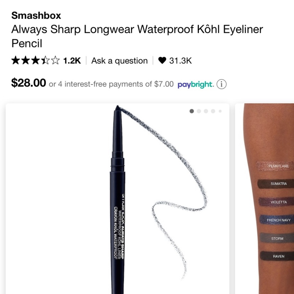 NEW Smashbox Always Sharp Waterproof Eyeliner